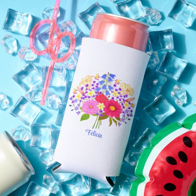 Rafraîchisseur Pour Canette Slim Bouquet de fleurs blanc (Été in situ)