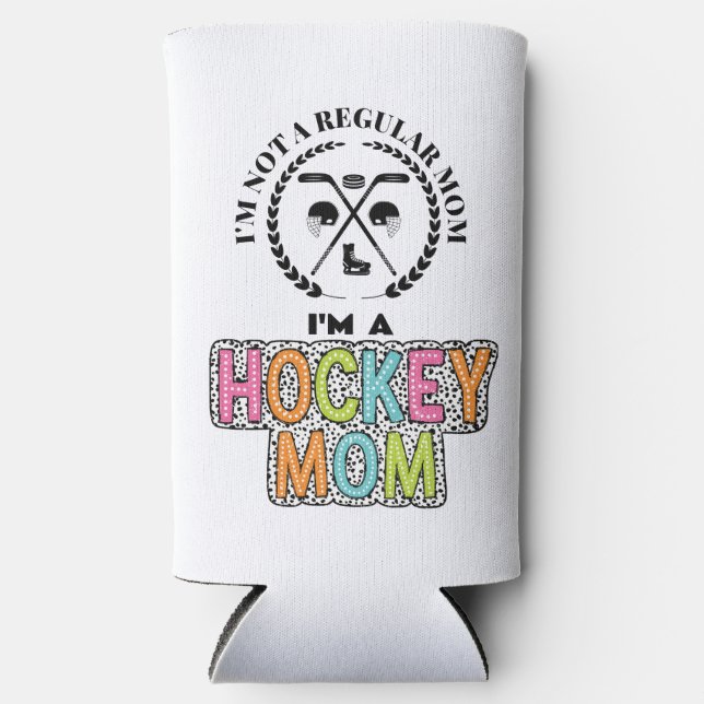 Rafraîchisseur Pour Canette Slim Bouteille d'eau HOCKEY MOM (Recto)