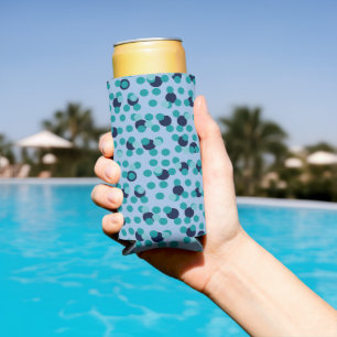 Rafraîchisseur Pour Canette Slim Bulle de teal géométrique Pop milieu de siècle 196