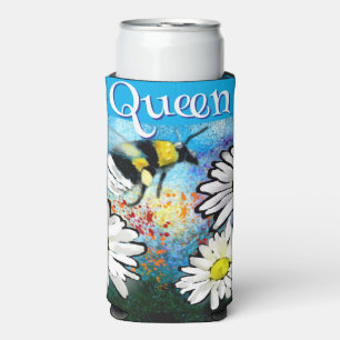 Rafraîchisseur Pour Canette Slim Bumble Whimsical Bee in Daisies Personnalisé
