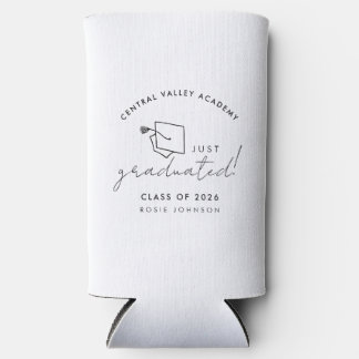 Rafraîchisseur Pour Canette Slim Cadeau de bougie de remise des diplômes noir et bl