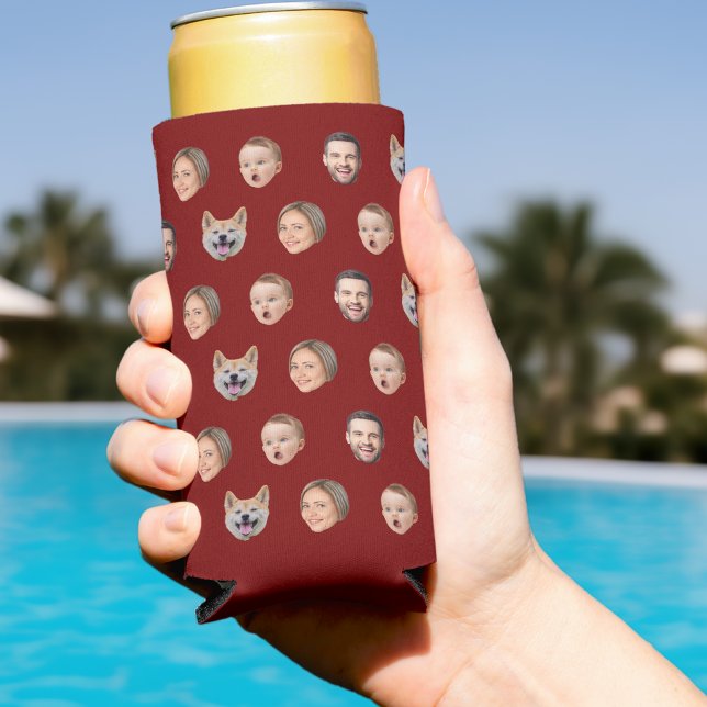 Rafraîchisseur Pour Canette Slim Cadeau de famille photo personnalisée, 4 photos vi (Créateur téléchargé)