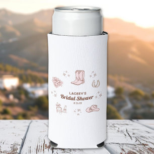 Rafraîchisseur Pour Canette Slim Cadeau de fête de douche de mariage de cowgirl occ