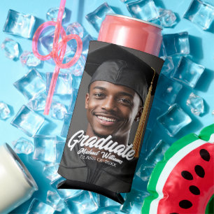 Rafraîchisseur Pour Canette Slim Cadeau de fête de fin d'études Photo Gras Script