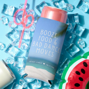 Rafraîchisseur Pour Canette Slim Cadeau de Mariage Plage Danse Mauvaise Nourriture