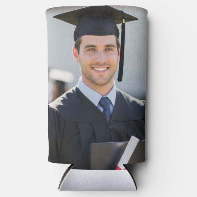 Rafraîchisseur Pour Canette Slim Cadeau de photo de remise des diplômes personnalis (Recto)
