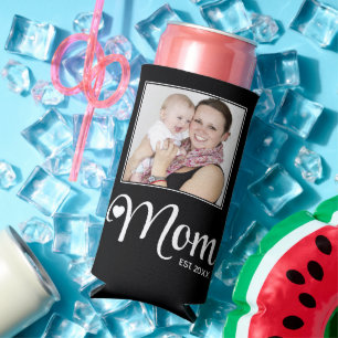Rafraîchisseur Pour Canette Slim Cadeau de photo personnalisé pour mères Maman étab