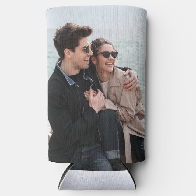 Rafraîchisseur Pour Canette Slim cadeau photo mince drôle cadeaux photo bière hugge (Recto)