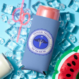 Rafraîchisseur Pour Canette Slim Caduceus de thérapie physique bleue personnalisée