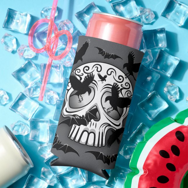 Rafraîchisseur Pour Canette Slim Calaveras décoratives Halloween (Été in situ)