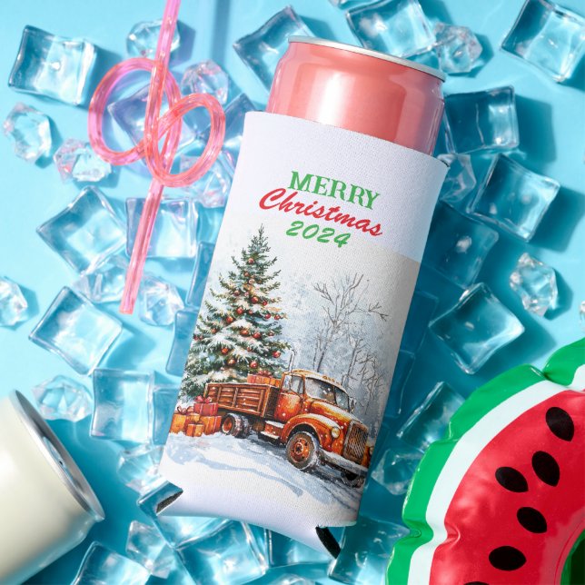 Rafraîchisseur Pour Canette Slim Camion de Noël (Été in situ)