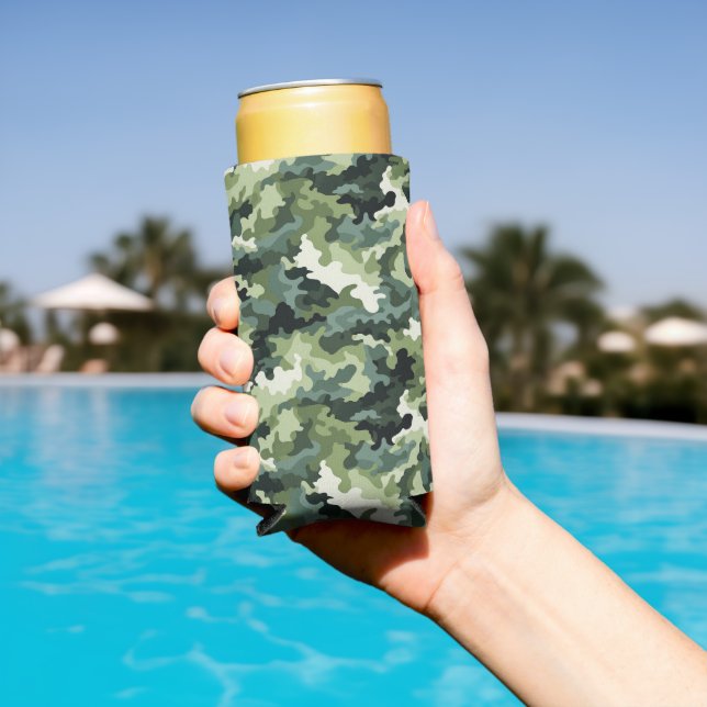 Rafraîchisseur Pour Canette Slim Camo Vert Pâte (Piscine in situ)