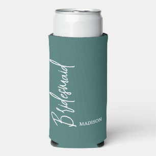 Rafraîchisseur Pour Canette Slim Carte d'identité Turquoise foncée blanc Chic Nom d