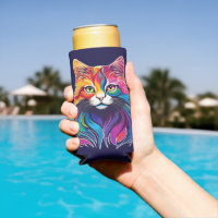 Cat Maine Portrait Coon Couleurs arc-en-ciel