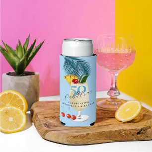 Rafraîchisseur Pour Canette Slim Cerise pour surmonter le cocktail bleu Fête d'anni