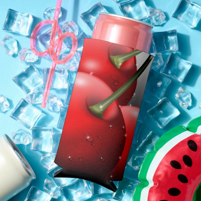 Rafraîchisseur Pour Canette Slim Cerises avec gouttes de ragoût (Été in situ)