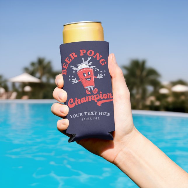 Rafraîchisseur Pour Canette Slim Champion de la bière Pong amusant jeu de boisson S (Piscine in situ)
