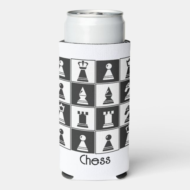 Rafraîchisseur Pour Canette Slim Chess Pièces Design Seltzer Can Cooler (Seltzer Verso)