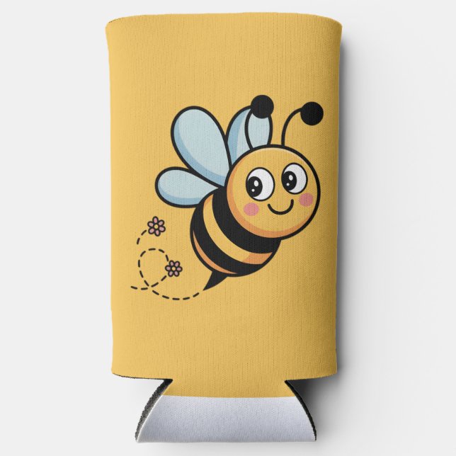 Rafraîchisseur Pour Canette Slim Child-Friendly Bee Mascot with Dotted Trail (Recto)