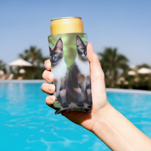 Rafraîchisseur Pour Canette Slim Chocolat Siamese Chat Twins, Seltzer Can Cooler