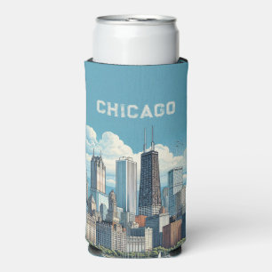 Rafraîchisseur Pour Canette Slim Ciel bleu Chicago