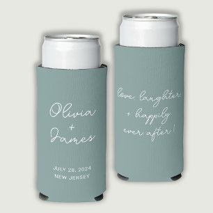 Rafraîchisseur Pour Canette Slim Citation de mariage vert sauge poussiéreux moderne
