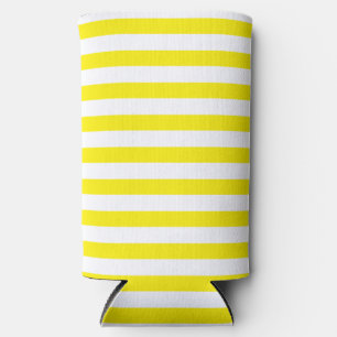 Rafraîchisseur Pour Canette Slim Classic Bright Sunny Jaune et Blanc rayé