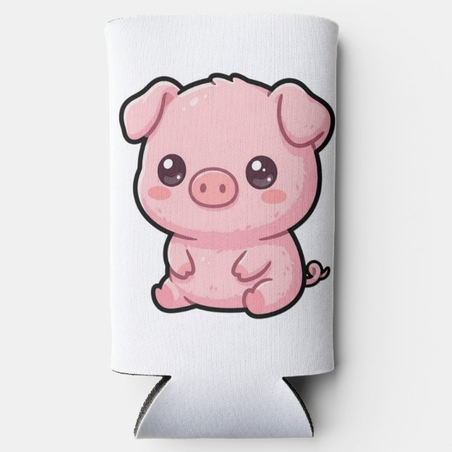Rafraîchisseur Pour Canette Slim Cochon de bébé mignon (Recto)