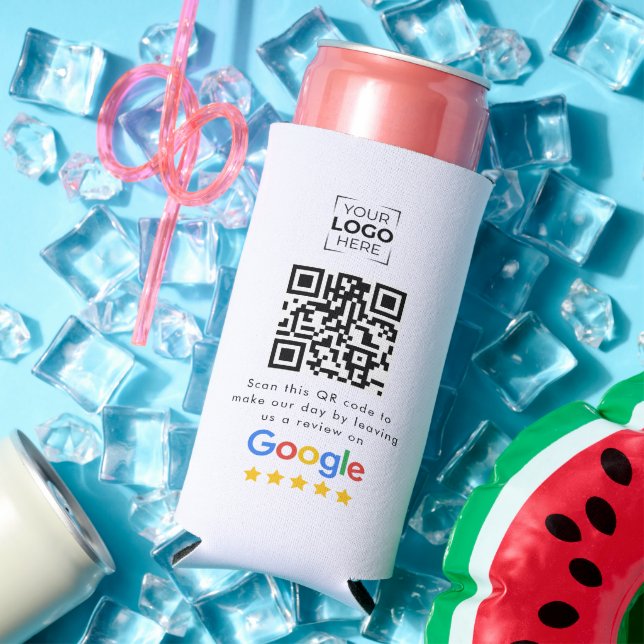 Rafraîchisseur Pour Canette Slim Code QR de révision commerciale Google Review (Été in situ)