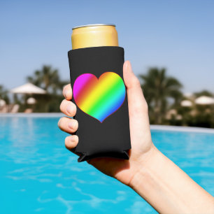 Rafraîchisseur Pour Canette Slim Cœur Coloré Arc-en-ciel Amour Couleur Brillante