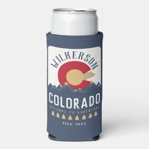 Rafraîchisseur Pour Canette Slim Colorado Mountains Vintage Co Drapeau Souvenirs