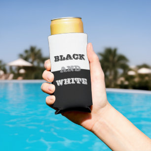 Rafraîchisseur Pour Canette Slim Conception de texte gris noir blanc et de couleurs