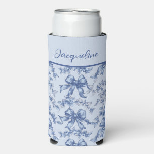 Rafraîchisseur Pour Canette Slim Coquette Bachelorette de mariée en toile bleue fra