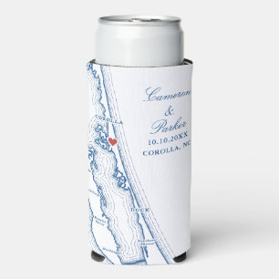Rafraîchisseur Pour Canette Slim Corolla NC Carte Élégante OBX Bleu Marine Cadeau d