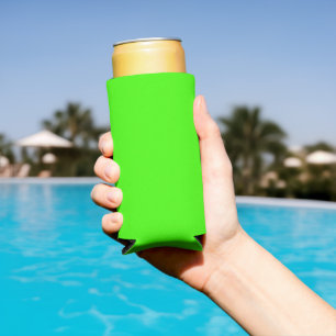 Rafraîchisseur Pour Canette Slim Couleur unie néon vert Arlequin