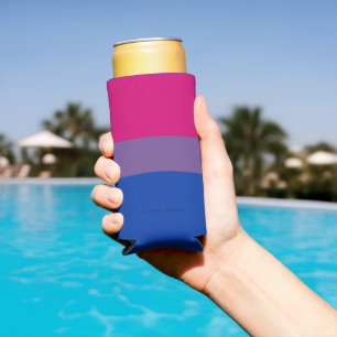 Rafraîchisseur Pour Canette Slim Couleurs du drapeau de fierté bisexuelle de Slippe