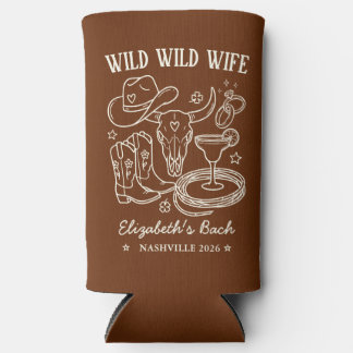 Rafraîchisseur Pour Canette Slim Cowgirl Western Célibataire Mince Far West Enterre