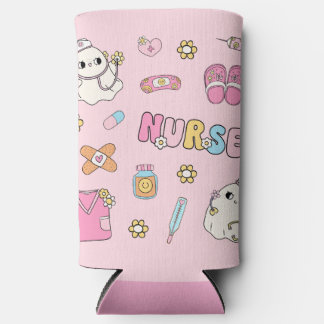 Rafraîchisseur Pour Canette Slim Cute Éffrayant Fantôme Halloween Infirmière Pouvoi