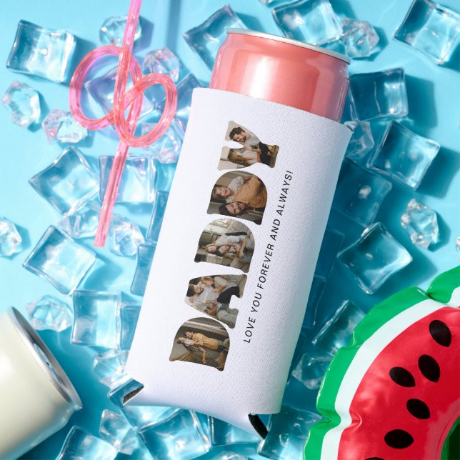 Rafraîchisseur Pour Canette Slim DADDY Letter Photo Collage (Été in situ)