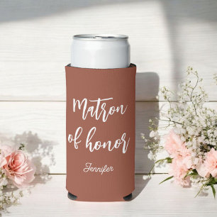 Rafraîchisseur Pour Canette Slim Dame d'Honneur Mariage Terre Cuite Marron