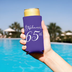 Rafraîchisseur Pour Canette Slim Dark Purple fête ses 65 ans 65e fête d'anniversair