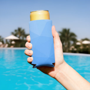 Rafraîchisseur Pour Canette Slim Dégradé de bleu clair motif de maille géométrique