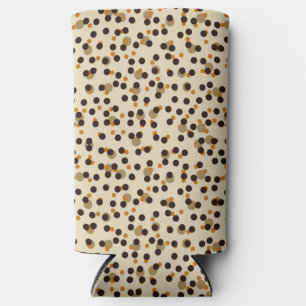 Rafraîchisseur Pour Canette Slim des pois orange, couleur café et beige