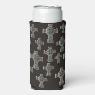 Rafraîchisseur Pour Canette Slim Dessin de croix de tête de cimetière gothique d'Ha