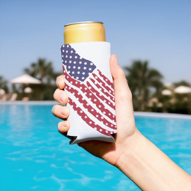 Rafraîchisseur Pour Canette Slim Dessin de drapeau bleu blanc rouge (Piscine in situ)