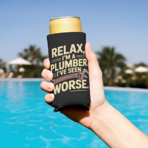 Rafraîchisseur Pour Canette Slim Détendez-vous, je suis plombier - Plombier drôle
