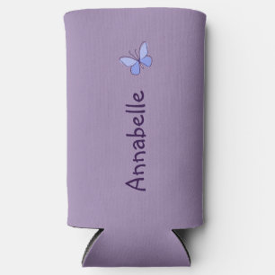 Rafraîchisseur Pour Canette Slim Doodle de papillon lunaire Votre nom