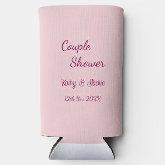 Rafraîchisseur Pour Canette Slim douche de couple rose violet pastel mariage nom da
