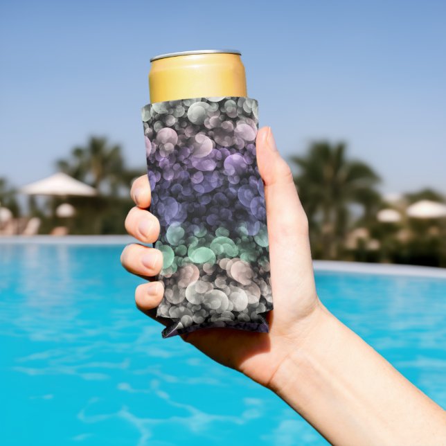 Rafraîchisseur Pour Canette Slim Drapeau de fierté Uingender Boho Groovy Bulles Écl (Piscine in situ)
