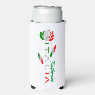 Rafraîchisseur Pour Canette Slim Drapeau d'Italie Rose Personnalisé